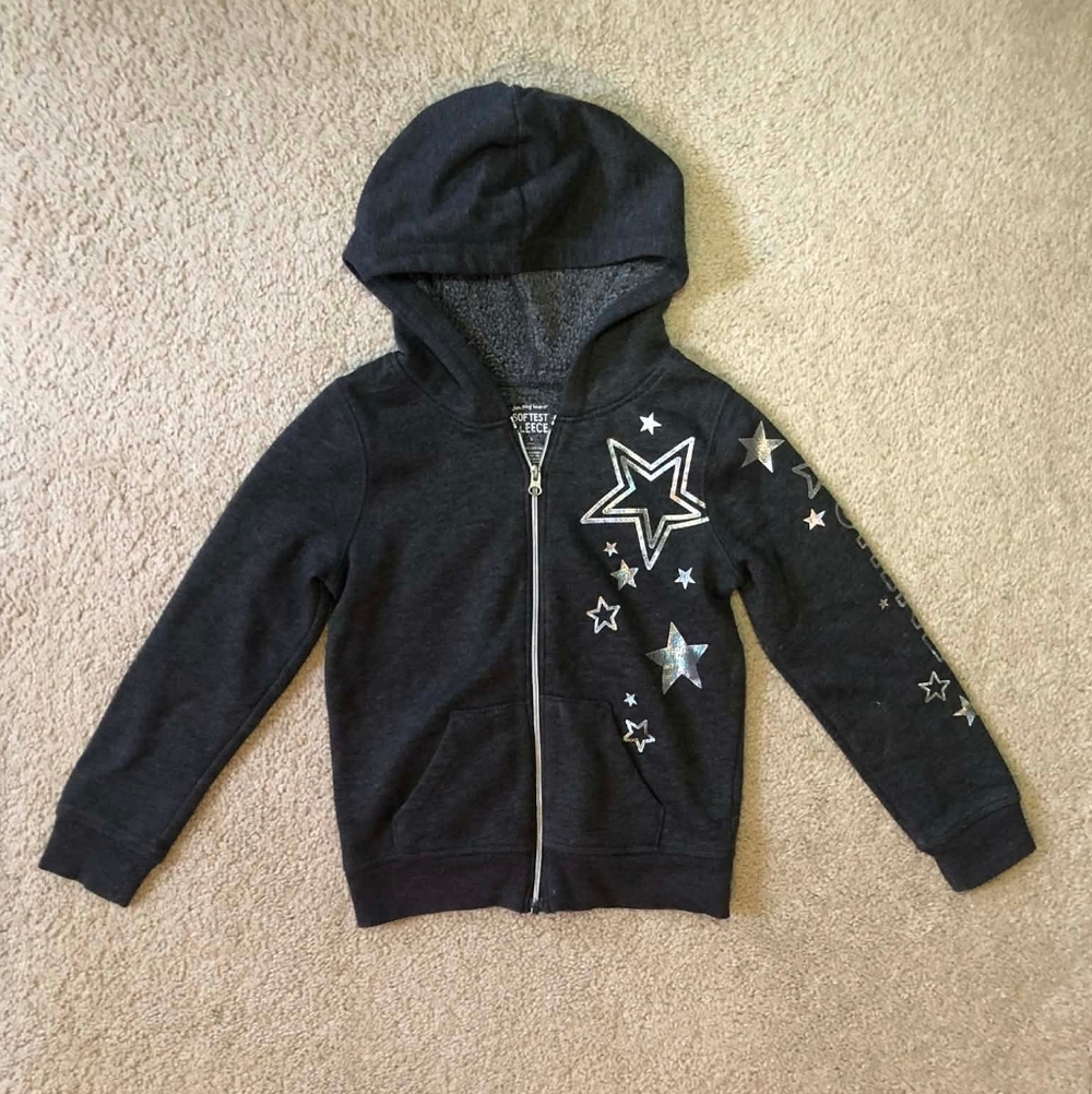 Jumping Beans Charcoal Hoodie with Silver Stars